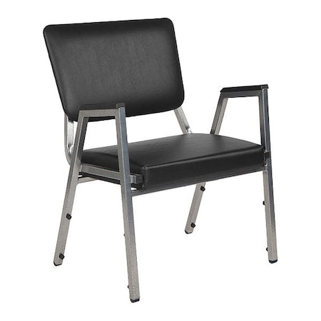 Contemporary Chair Hercules Bariatric Armchair, Black Vinyl, Fixed Arms, 18" Height, Vinyl