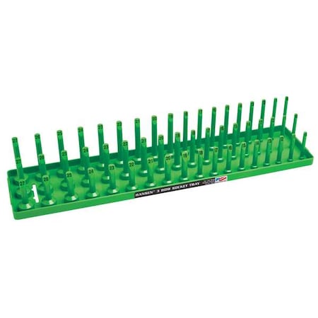 SocketTray, Green, Plastic, 311/16in, 1PK
