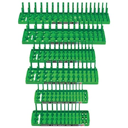 Socket Tray, Green, Plastic, 4 1/4 in