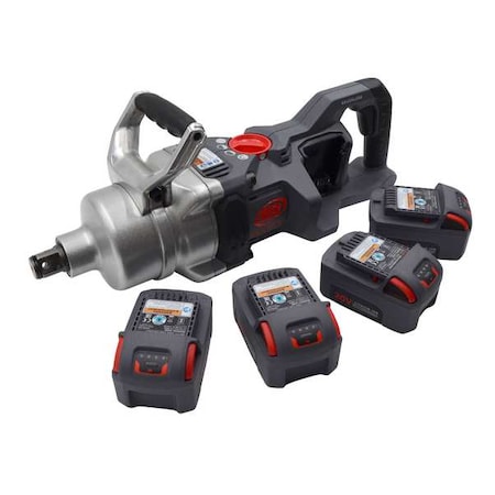 20V High-torque 1" Cordless Impact Wrench Kit, 4 Batteries