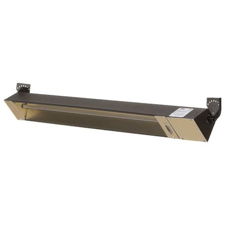 Outdoor/Indoor Quartz Infrared Heater, Brown, 3000W 208V, 1 Phase, Galvanized Steel, 208V AC