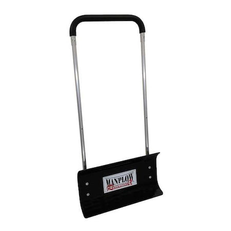 Snow Pusher, 24 in W x Plastic Blade, 50 in L Aluminum Handle