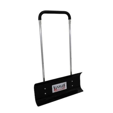 Snow Pusher, 32 in W x Plastic Blade, 50 in L Aluminum Handle