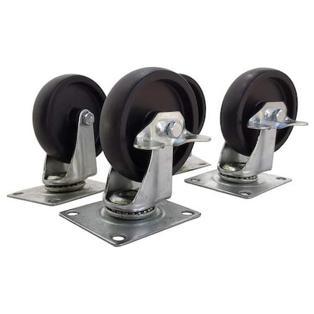 Caster, Black, 500 lb, 1PK