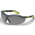 Safety Glasses, Anti-Fog & Anti-Scratch, Gray Lens, Charcoal Frame, Half-Frame
