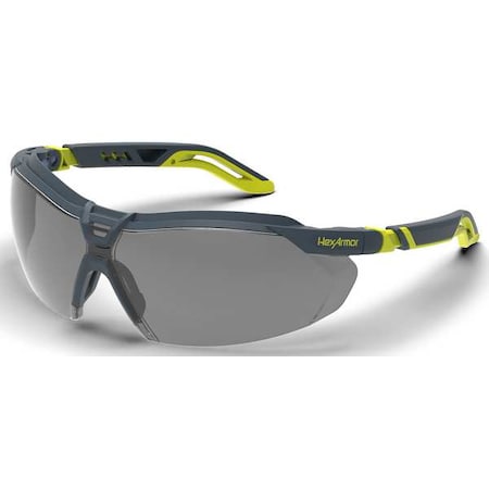 Safety Glasses, Anti-Fog & Anti-Scratch, Gray Lens, Charcoal Frame, Half-Frame