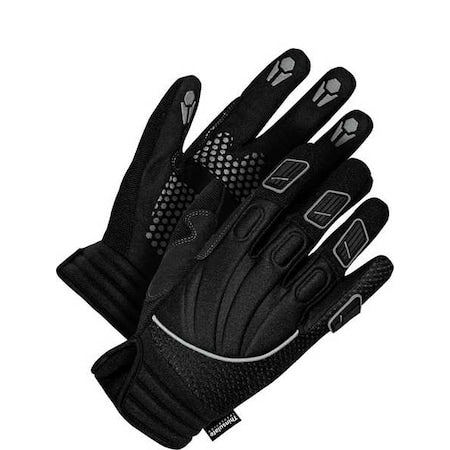 Classic Leather Gloves, Synthetic Leather Palm, Black Neoprene Back, M, Black
