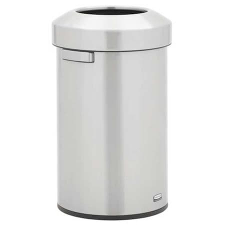 Refine 16 gal Round Indoor Metal Can, Silver, None, Stainless Steel, Not Applicable