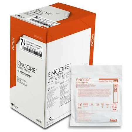 Encore, Disposable Gloves, 2.8 mil Palm, Latex, Powder-Free, 6, 50 PK, Brown