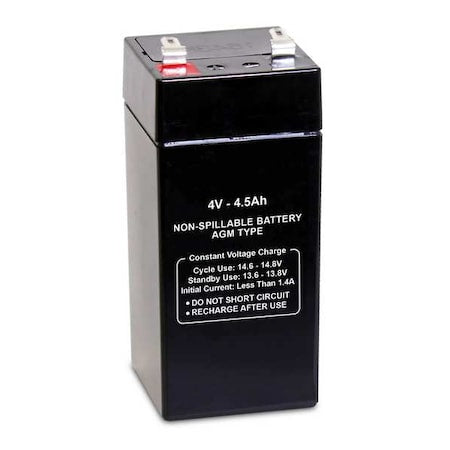 Sealed Lead Acid Battery, 4VDC, 4.5Ah