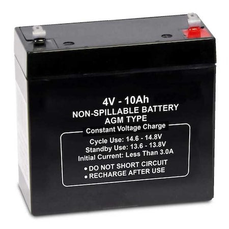 Sealed Lead Acid Battery, 4VDC, 10Ah