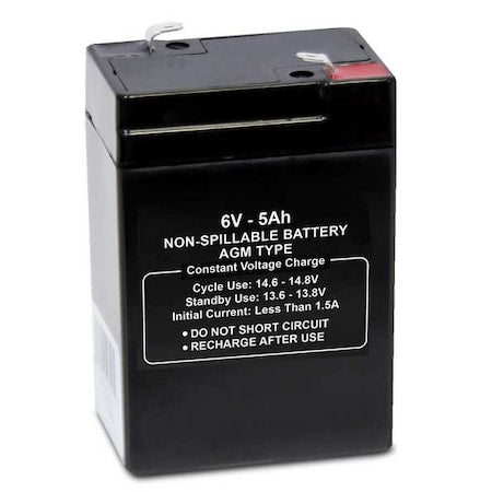 Sealed Lead Acid Battery, 6VDC, 5Ah