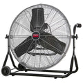 Mobile Floor Fan, 3 Speeds, Silver, Carrying Handle