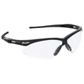 Memphis Reader Safety Glasses, Black Wraparound Frame, 3.0 Diopter, Clear Lens, Universal