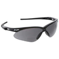 Memphis Reader Safety Glasses, Black Wraparound Frame, 2.0 Diopter, Gray Lens, Anti-Scratch Coating