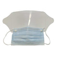 Face Mask with Eye Shield, Flat-Fold, Single, Adjustable, Metal Nose Clip, Universal, 25 PK