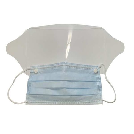Face Mask with Eye Shield, Flat-Fold, Single, Adjustable, Metal Nose Clip, Universal, 25 PK