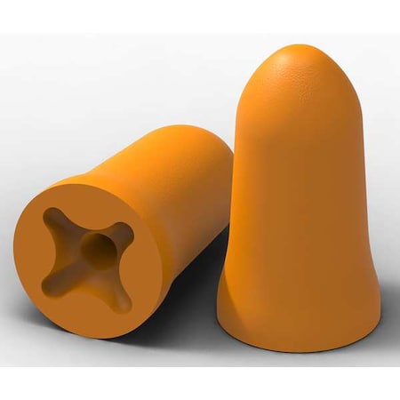 accuFit Disposable Foam Ear Plugs, Bullet Shape, 30 dB, Orange, 60 PK