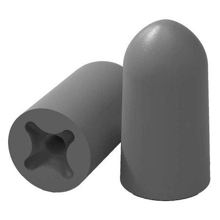 accuFit Disposable Foam Ear Plugs, Bullet Shape, 33 dB, Gray, 60 PK
