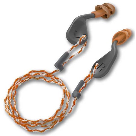 simpleFit Reusable TPE Ear Plugs, Flanged Shape, 25 dB, Orange, 48 PK