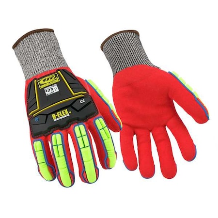 Coated Gloves, Cut Level A6 , Double Dipped , Nitrile , Sandy , M 1 PR