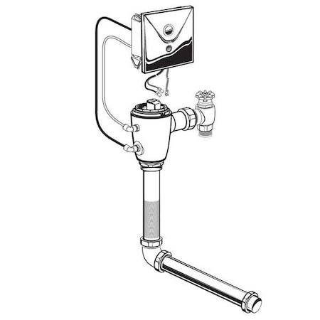 Automatic Flush Valve, 1.1 gpf gpf, Unfinished, 1 in IPS