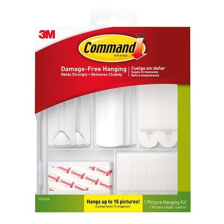 Picture Hanger, White, Plastic, PK3