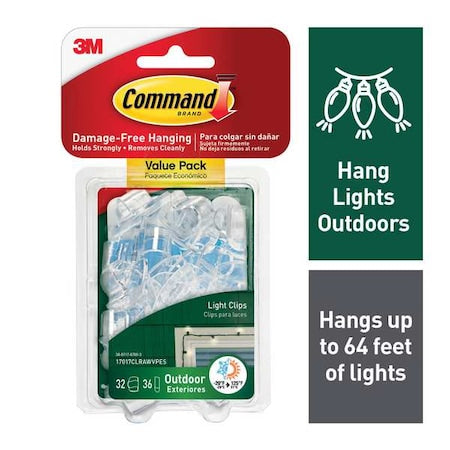 Light Clip,Clear,Plastic,1/2 in D,PK32