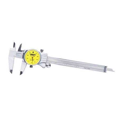 Dial Caliper, 0 to 6 in, Stainless Steel