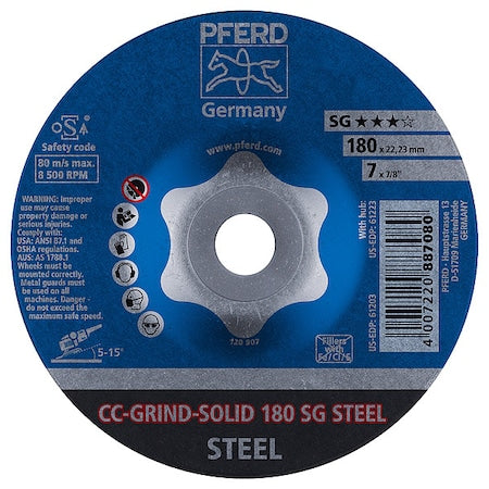 7" CC-GRIND-SOLID - 7/8" A.H. - SG STEEL