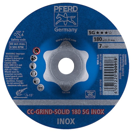 7" CC-GRIND-SOLID - 7/8" A.H. - SG INOX