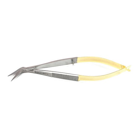 Micro Sprng Scissor, Gold Hand, Angled, 4.5