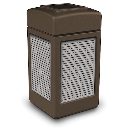 42 gal Square Outdoor Can, Brown