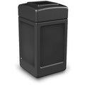 PolyTec 42-Gallon Trash Can: Square, Open-Top Lid, Black
