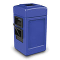 28 gal Square Outdoor Can, Blue, Polyethylene, 18 1/2 in