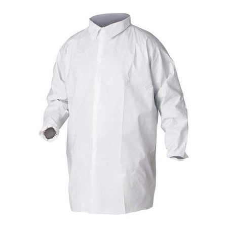 KleenGuard A40 Disposable Lab Coat, Microporous Film Laminate, Snaps Closure, White, M, 30 PK