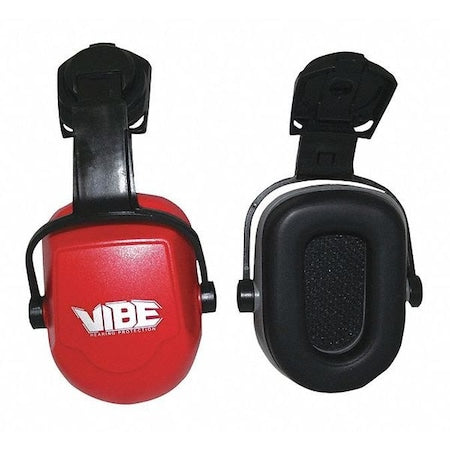 H70 Vibe Hard Hat Mounted Ear Muffs, 25 dB NRR, Passive, Red