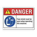 Decaldanger Face Shield, 14"x10", Sign Background Color: White