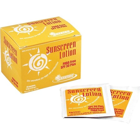 Packets Sun Tan Lotion, SPF 30,1/8oz.