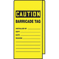 Wrap Stick Tag, Caution, 12""Lx3-1/8""W, PK25