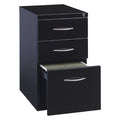 15" W 2 Drawer File Pedestal, Black, Letter