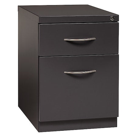 15" W 2 Drawer File Pedestal, Charcoal, Letter