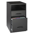 2 Drawer Desk Pedestal, Black, Letter