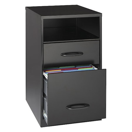 2 Drawer Desk Pedestal, Black, Letter