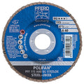 4-1/2" x 7/8" A.H. POLIFAN Flap Disc - A SG STEELOX, Aluminum oxide, 40 Grit, Flat