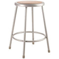 Round Stool, Height Range 24", Masonite Board Gray