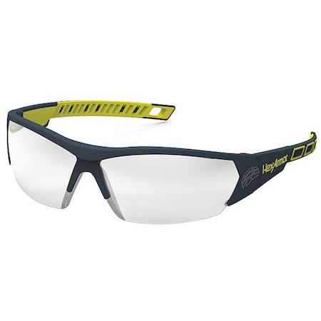 MX250, Safety Glasses, Anti-Fog, Silver Lens, Charcoal/Hi-Visibility Yellow Frame, Half-Frame