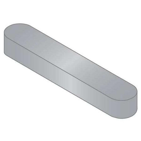 Undersized Machine Key, Round End, Stainless Steel, Plain, 32 mm L, 8 x 7 mm Sq
