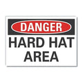 Decal Danger Hard Hat Area, 10"x7"