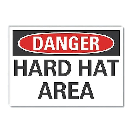 Decal Danger Hard Hat Area, 10"x7"